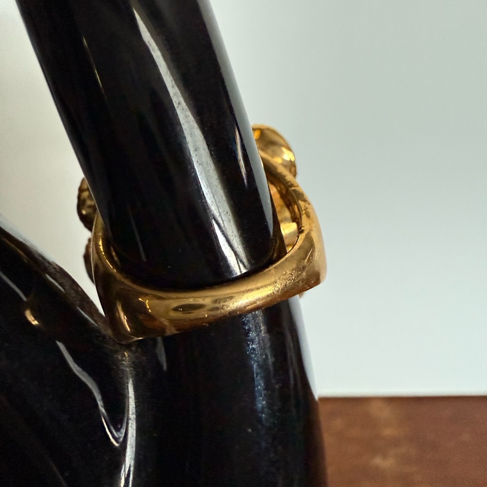 Gold tone and turquoise color costume ring - Picture 14 of 14